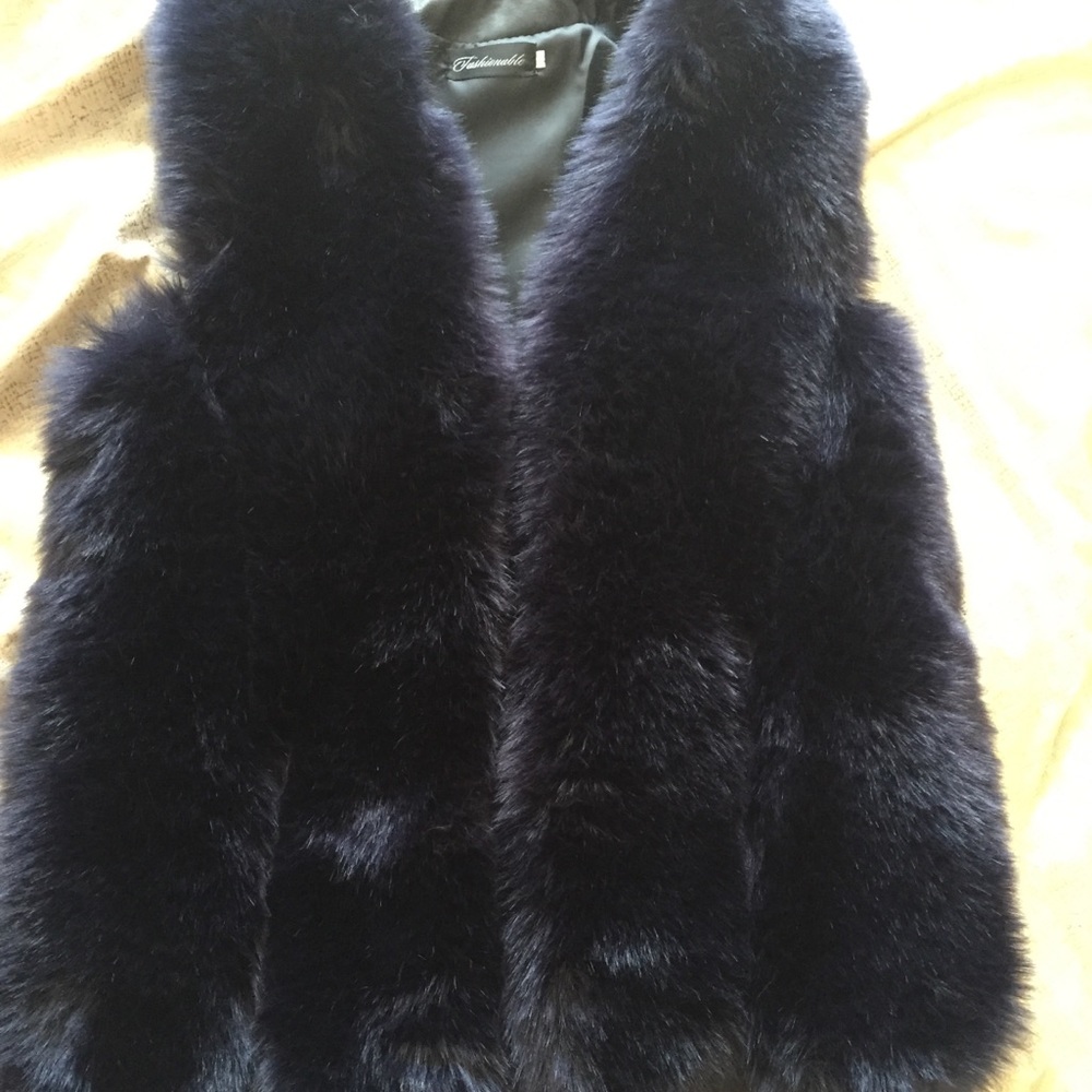 Blue faux fur